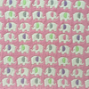 Tissu polaire imprimé corail avec éléphants roses