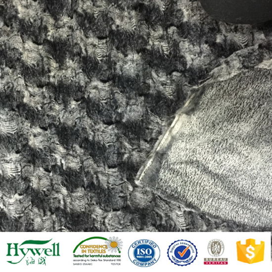 Tissu en peluche PV imprimé avec motif animalier pour couverture